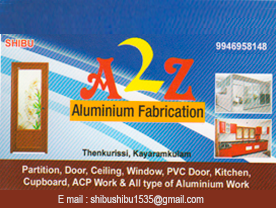 Are you searching for best Aluminium FAbricators , Window Sales And Service , Kitchenware Shops , Interior Designers , Doors Sales and Service, Fabricator Metal Shops, Mosquito Net Shops modular Kitchen Shop  in Palakkad Kerala ?. Click here to get A 2 Z ALUMINIUM FABRICATION contact address and phone numbers