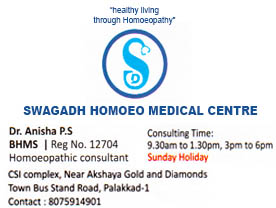 Are You Searching For Clinic , Homoeo Clinic ,Homoeopaths Doctors  Services In Palakkad . Add Your Business In BIZKL And Get Leads 
Swagadh Homoeo Medical Centre Contact Address, Phone Number, Route Map