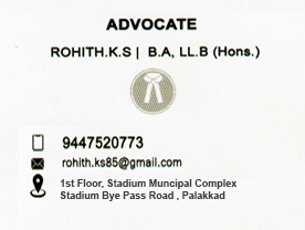 Rohith K S B A LL B hons - Best and Top Advocates in Palakkad