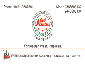 Are you searching for best Hotels,Restaurants,Catering Services in Palakkad Kerala ?. Click here to get Red Chillis Restaurant contact address and phone numbers