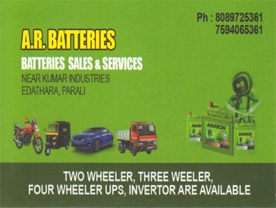 Are you searching for best Jv Group Battery House,Inverter Dealers,Auto Electrical Works in Palakkad Kerala ?.
Click here to get A R Batteries Sales and Service contact address and phone numbers