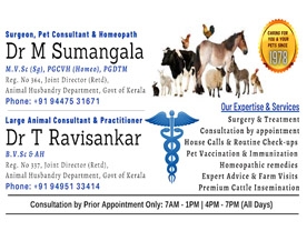 Are you searching for best Doctors Veterinary,Pet Clinic in Palakkad Kerala ?.
Click here to get Pet Consultant and Homeopathy contact address and phone numbers