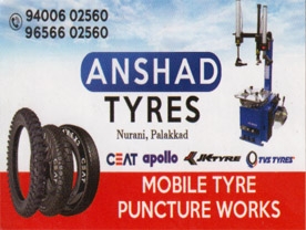 Are you searching for best Tyre and Tube Dealers,Wheel Alignment in Palakkad Kerala ?.
Click here to get Anshad Tyres contact address and phone numbers