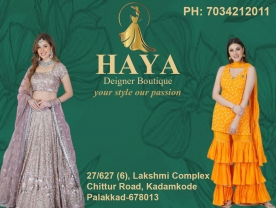 Are you searching for best Boutiques , Churidhar and Materials , Ladies Tailoring and Embroidery Shops,
 Readymade Garments in Palakkad Kerala ?.
Click here to get Haya Deigner Boutique contact address and phone numbers