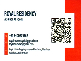 Are you searching for best Lodges ,Dormitory Services , Kalyanamandapam,in Palakkad Kerala ?. 
Click here to get Royal Residency contact address and phone numbers