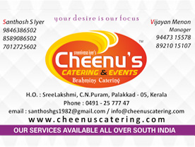 CHEENU S  CATERING & EVENTS  BRAMINS CATERING