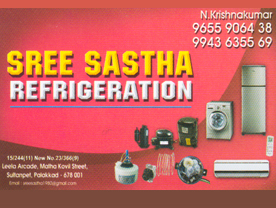 Are you searching for best Air Conditioners Shop,Air Conditioners Parts and supplies,Air Conditioners Repair and Service,Electrical Engineers in Palakkad Kerala ?. 
Click here to get Sree Sastha Referigeration contact address and phone numbers