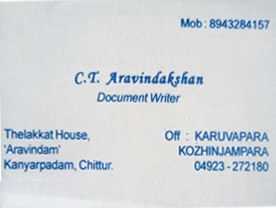 C T Aravindakshan Document Writer